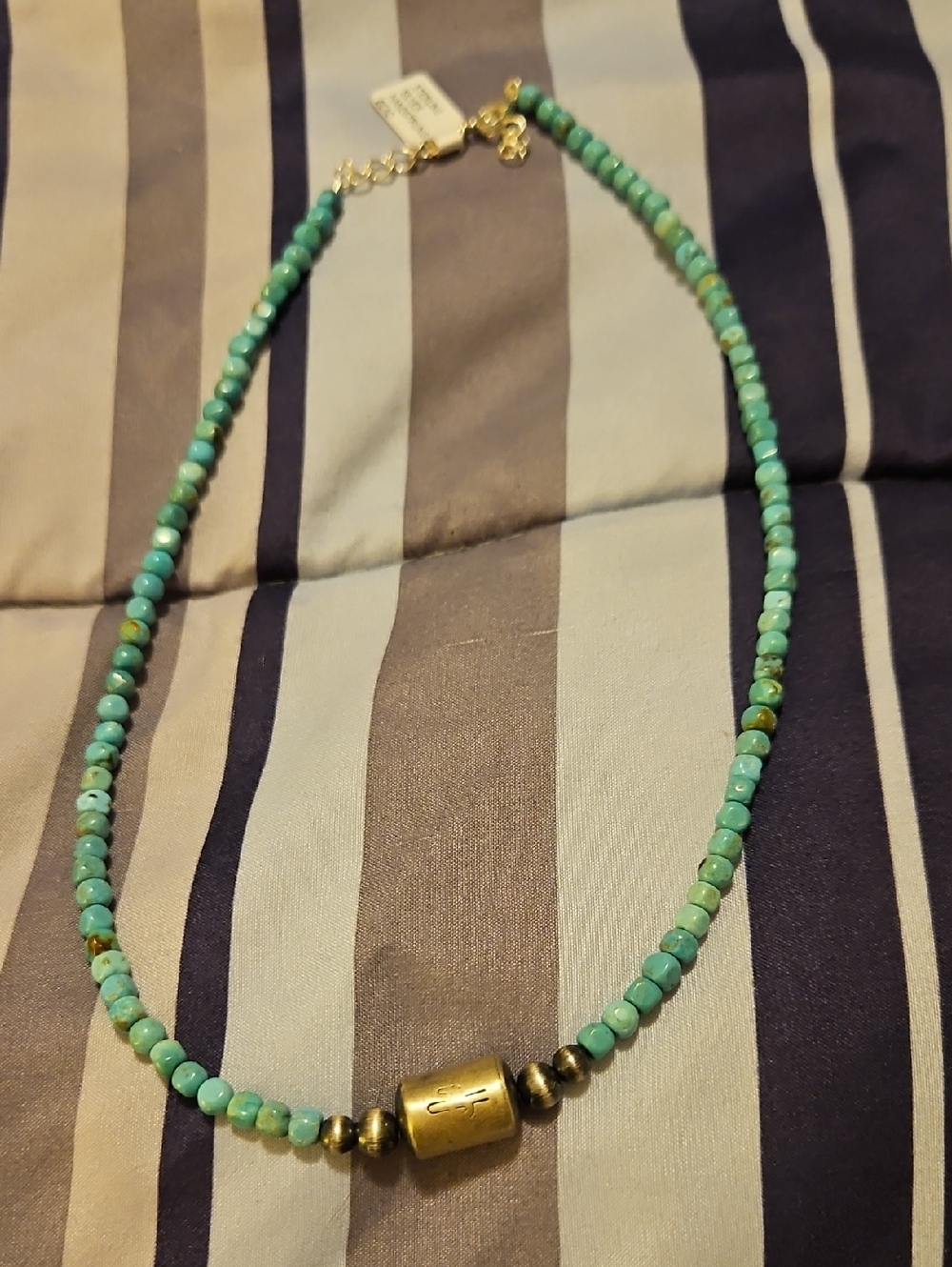 Turquoise Bead Necklace with Sterling Silver Accent - Women's Jewelry